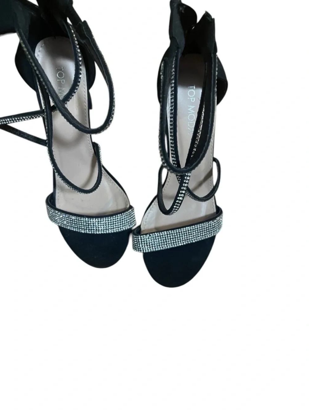 Top Moda Block Heels with Rhinestone - Picture 2 of 3